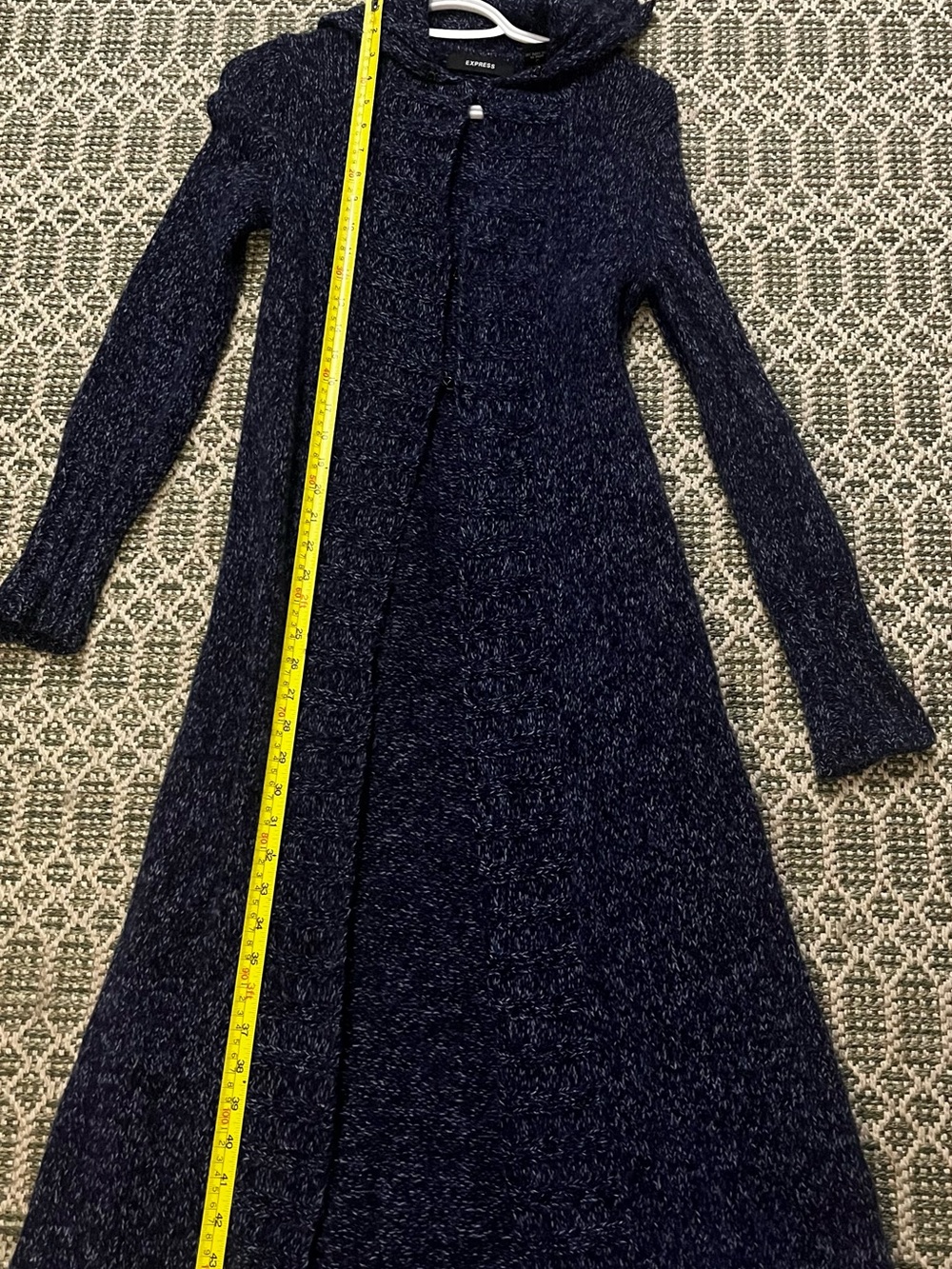 Express Dark Navy Hooded Long Sleeve Knit Dress